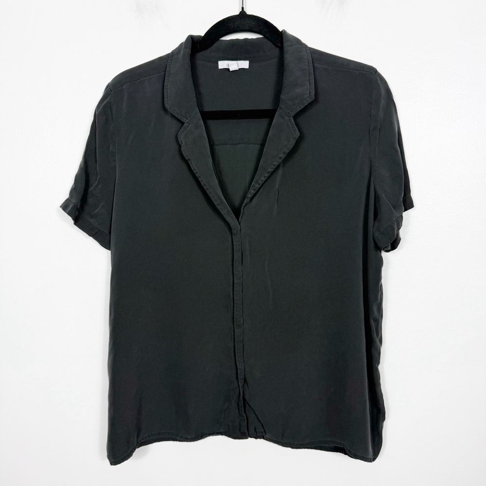 Johnny Was Calme Camp button Front Silk Shirt Size Small